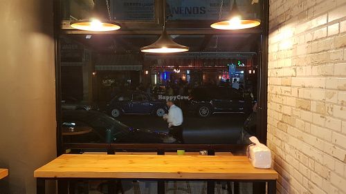 The view from inside at Meet The Veganz in Beirut