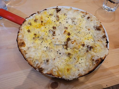 Pizza Carbonara at Sora Lella Roman Vegan Restaurant in Edinburgh