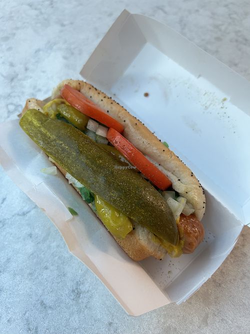 $11.50 vegan Chicago dog  at ORD - America's Dog - T1 in Chicago
