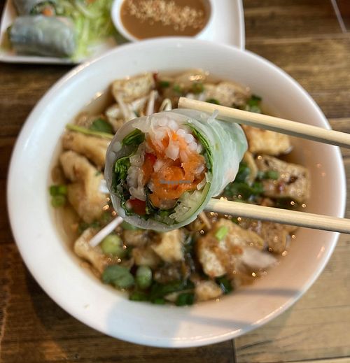 Pho Chay w/ summer rolls at Pho in Manchester