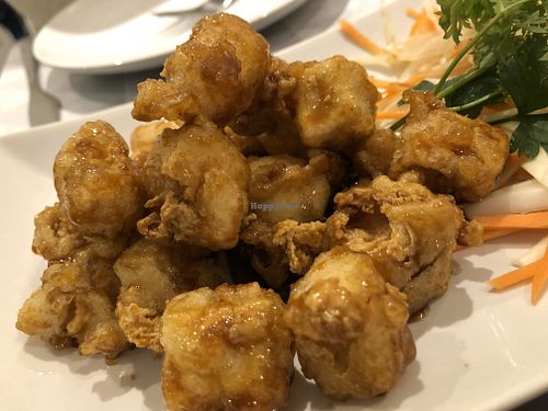 Sticky caramel tofu  at Ruyi Vegetarian House  in Manchester