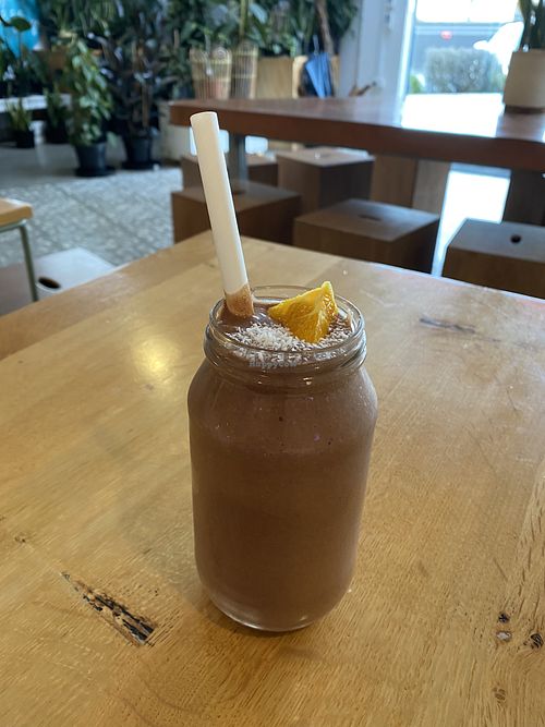 Cacao date smoothie  at Barefoot Eatery in Christchurch