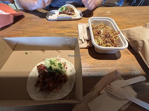‘Large’ salad (which was gross anyway), tacos   at Barefoot Eatery in Christchurch