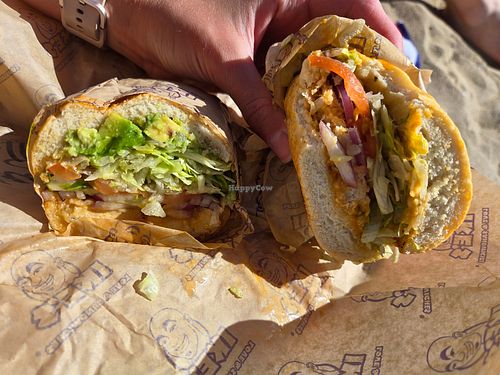 Vegan mell-o kitty (left) and vegan james and the giant peach (right) at Ike's in Fountain Valley