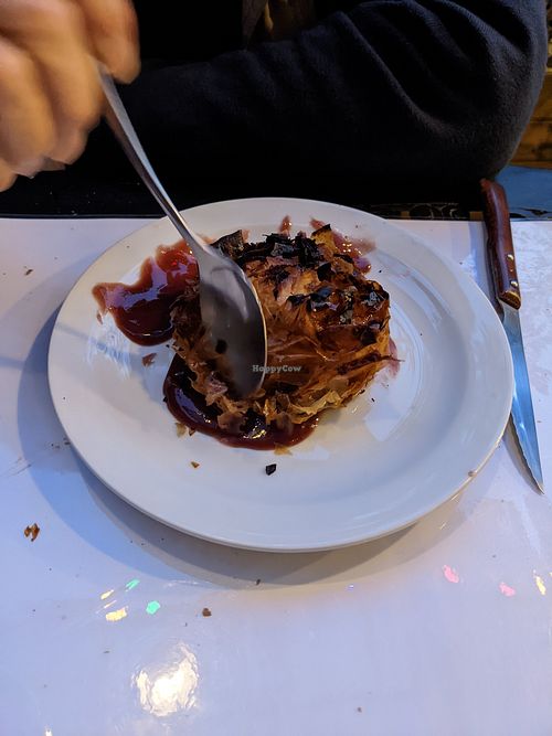 Croustade dessert (not vegan) at La Chèvre et Le Chou in Sarlat-la-caneda