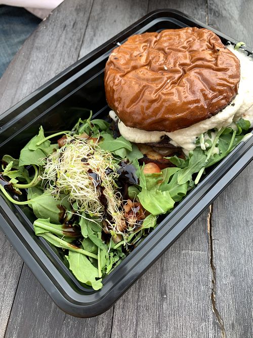 Truffle burger  at EVE in Oceanside