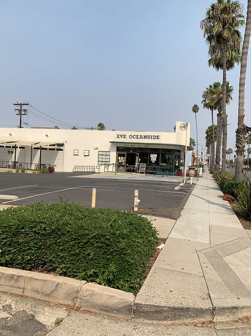 Outdoor seating  at EVE in Oceanside
