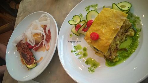 Lasagna and stuffed zucchini with bolognese sauce  at Juicy Jones - Hospital in Barcelona