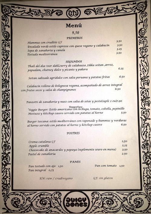 Menu of the day. Quite late for lunch... at Juicy Jones - Hospital in Barcelona