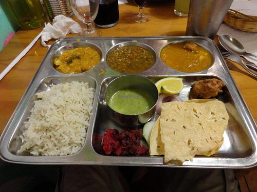 Indian thali at Juicy Jones - Hospital in Barcelona