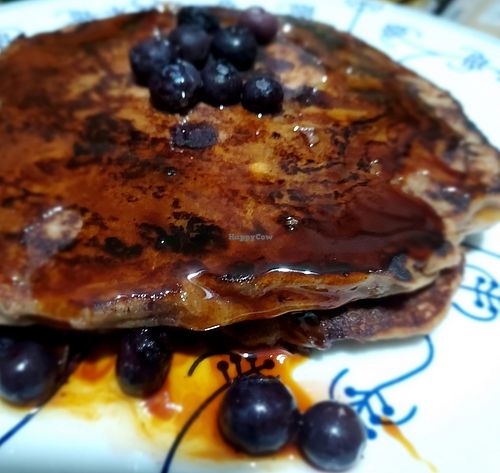 Alkaline blueberry pancake. All-natural ingredients. at Good Life Cafe'nic in Angeles