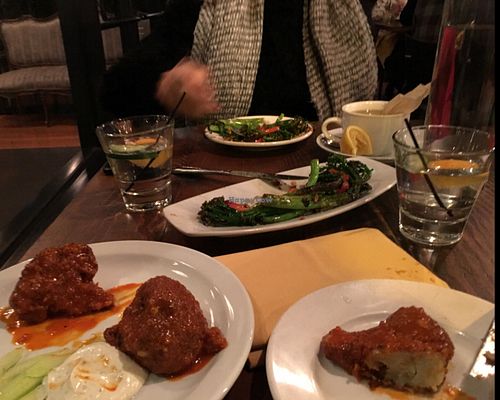 cauliflower bites & the broccolini! at Plum Bistro in Seattle