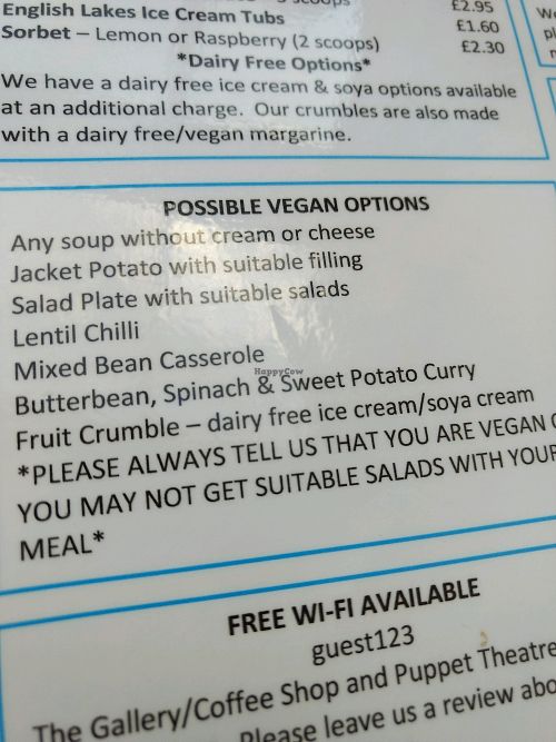 possible vegan options at Upfront in Penrith