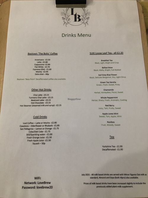 Drinks  at Love Brew Scarborough in Scarborough