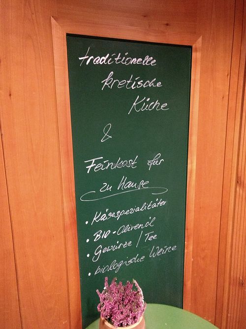 Tagesmenü, oft vegane Optionen, aber Nachfragen lohnt immer.  at Kouritis Südkretaschätze in Erfurt