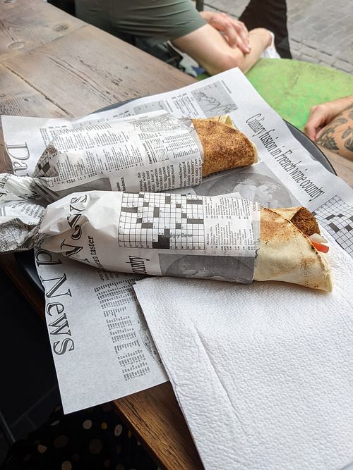 Falafel wrap at Maha in Brussels