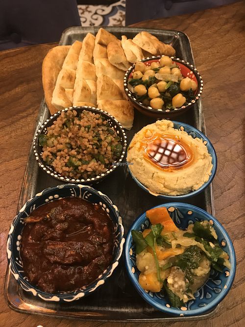 Vegan meze plate at Galata Lily in Istanbul