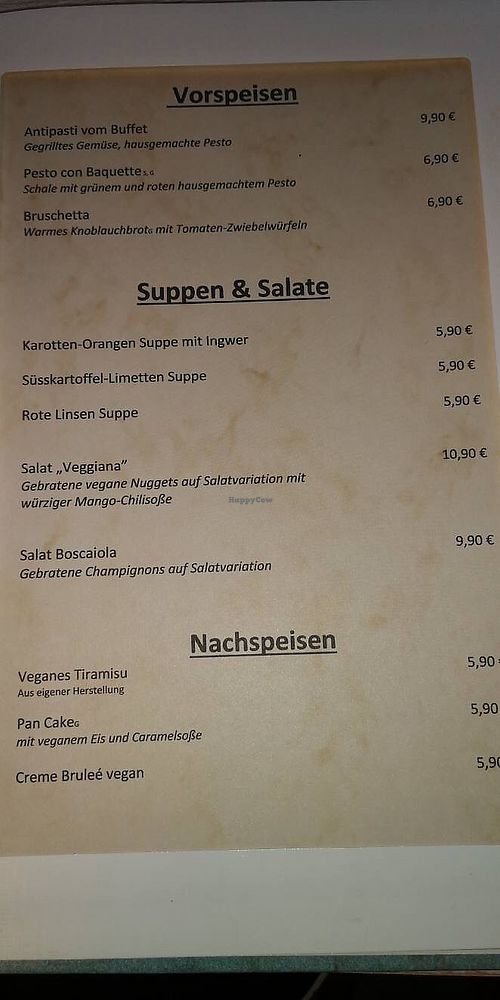 Menü  at proSecCo in Oldenburg