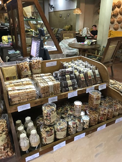 Trail mix, cookies and other vegan to-go items up front  at Tukies Coconut Shop - Jl. Monkey Forest in Ubud