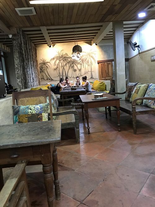Comfy, quiet seating inside at Tukies Coconut Shop - Jl. Monkey Forest in Ubud
