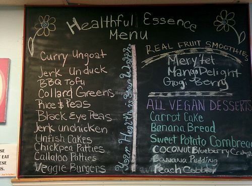 menu board at Healthful Essence in Atlanta