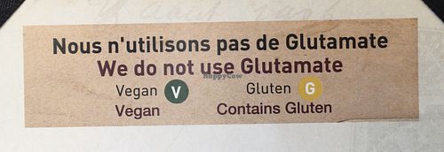 Vegan labeling at Le Bistrot Viet in Santiago