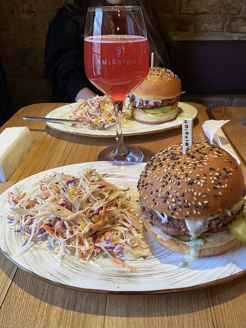 Beyond meat burger at Mission in Moscow