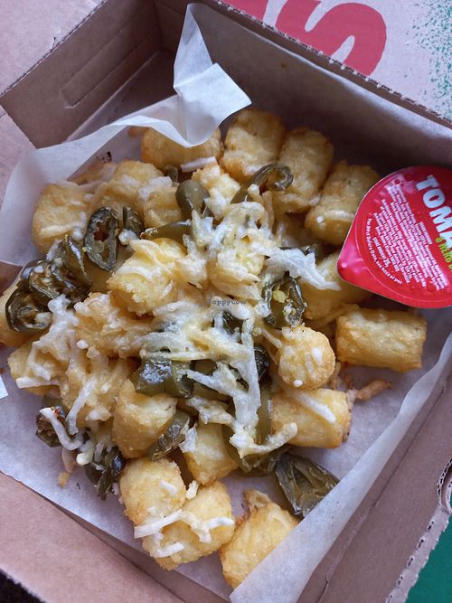 Vegan cheesey potato tots at Papa John's in Orpington