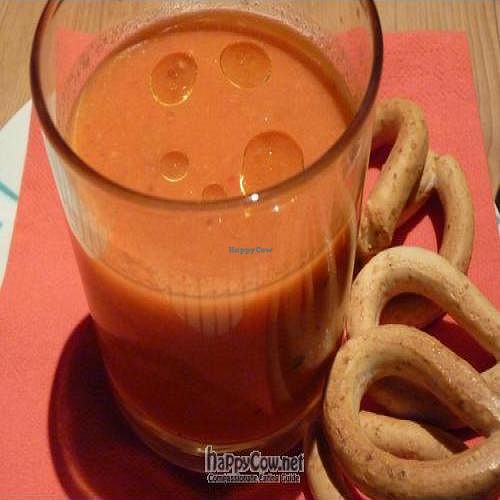 Tomato and watermelon gazpacho. at Birosta in Zaragoza