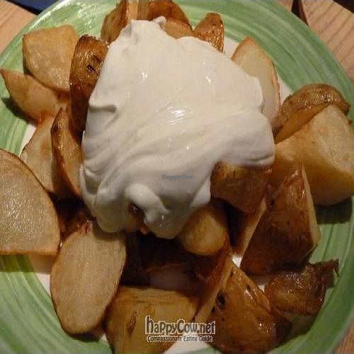 Potatoes with veganese sauce. at Birosta in Zaragoza