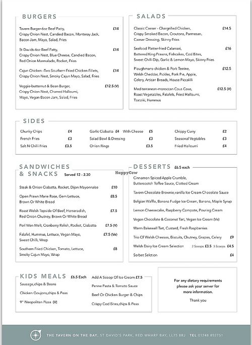 The Tavern on the Bay Red Wharf Bay Restaurant HappyCow