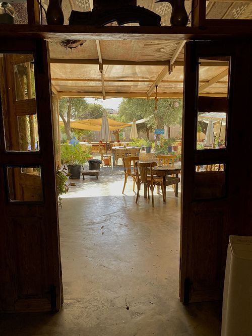 View of their patio and garden area  at Kawon once upon a time in Madaba
