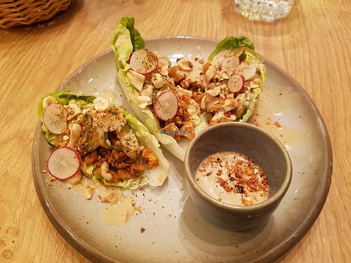 Tempeh 'tacos' at the friendly kitchen in Paris
