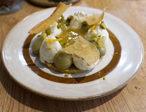 Tartelette fleur d’oranger & ganache pistache at the friendly kitchen in Paris
