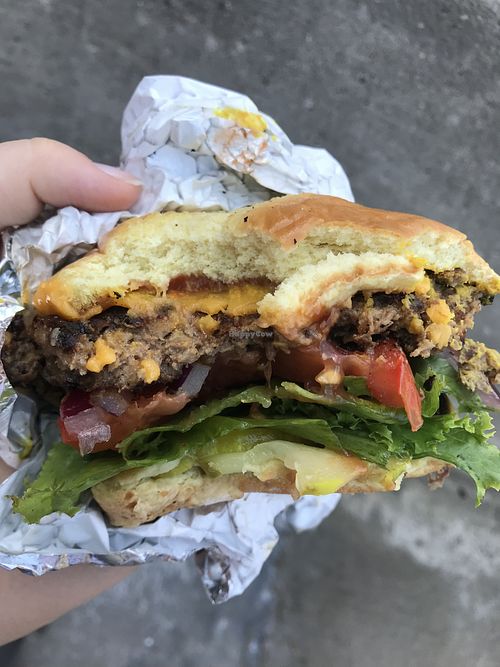 impossible burger with vegan cheese at Baby's in Indianapolis