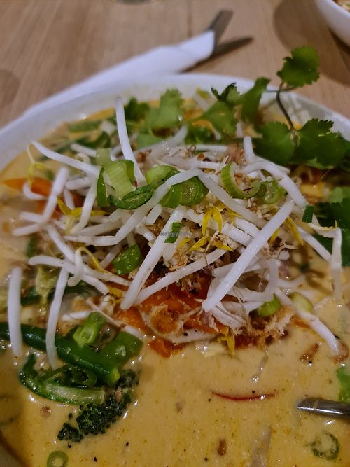 Red curry served with rice and wild rice at Peregian Beach Hotel in Peregian Beach