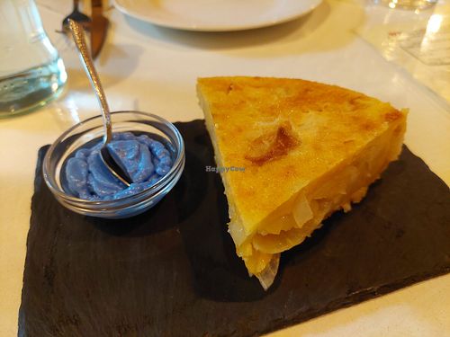 Spanish omelette with spirulina mayo at A Raices in Gran Canaria