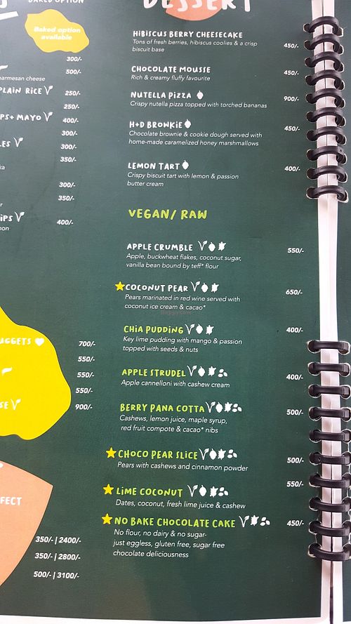 Dessert Menu at Honey & Dough in Nairobi