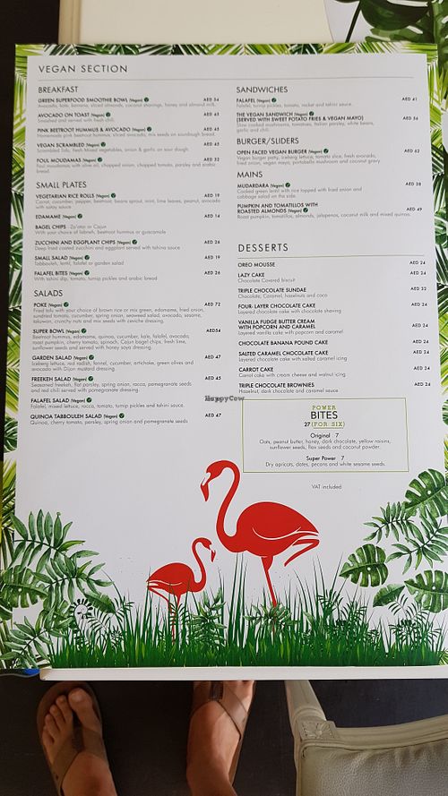 Vegan menu section at Circle Cafe - Al Raha Gardens in Abu Dhabi
