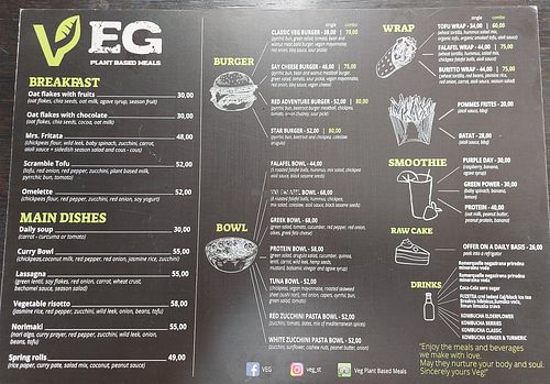 Menu (26/07/21) at VEG in Split