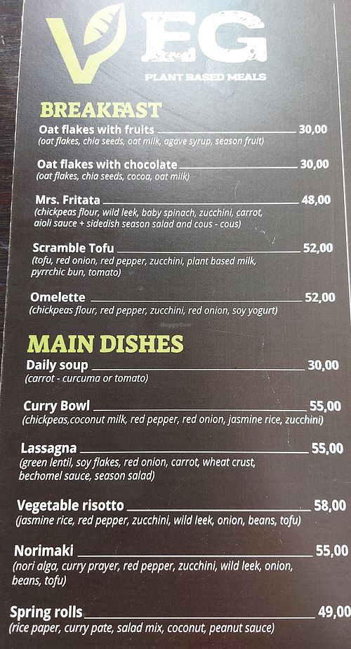 Breakfast and main dishes at VEG in Split