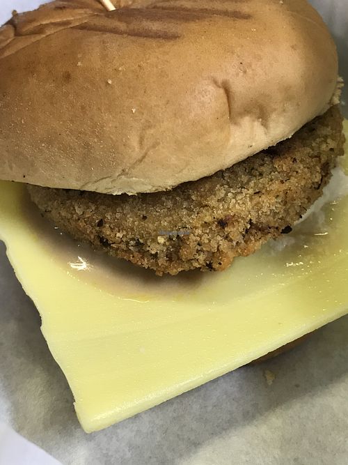 Savoury sesame burger  at Veggie Dojo in Central Singapore
