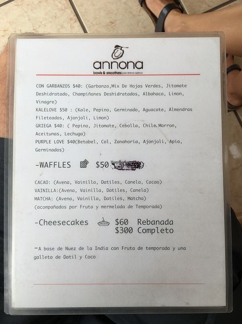 Menú 2 at Annona in Oaxaca