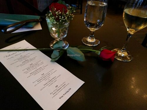 Valentine's Day 4 course menu with wine pairing at Blossoming Lotus - Irvington in Portland
