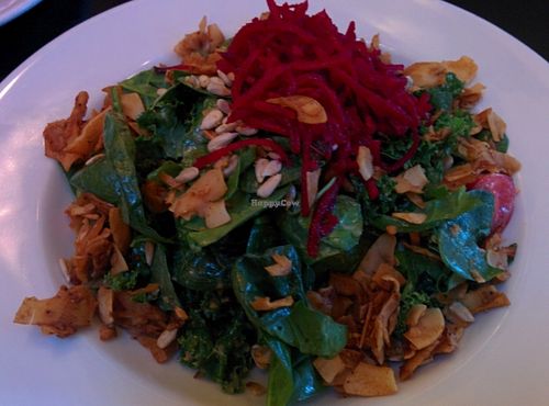 Lotus salad with coconut bacon at Blossoming Lotus - Irvington in Portland