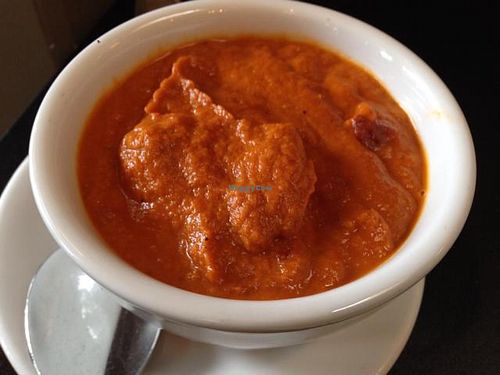 Red pepper and tomato soup at Blossoming Lotus - Irvington in Portland