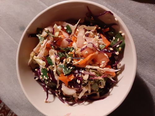 yummy side salad, sesame dressing at The Kitchen at Yenakat in Bangkok