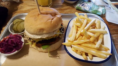 Seitan cheese burger at Gibson's in York