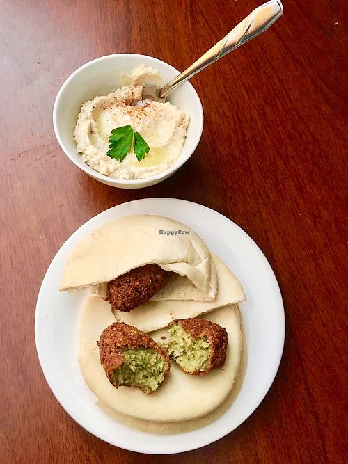Falafel pita hummus at Ali Mama in Huanchaco
