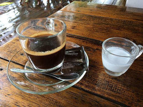 Coffee with coconut milk at Big Mountain in Koh Phangan